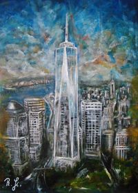 One World Trade Center - Mischtechnik auf Leinwand - 70 x 100 cm